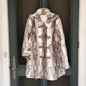 Dennis Basso faux fur coat Large L